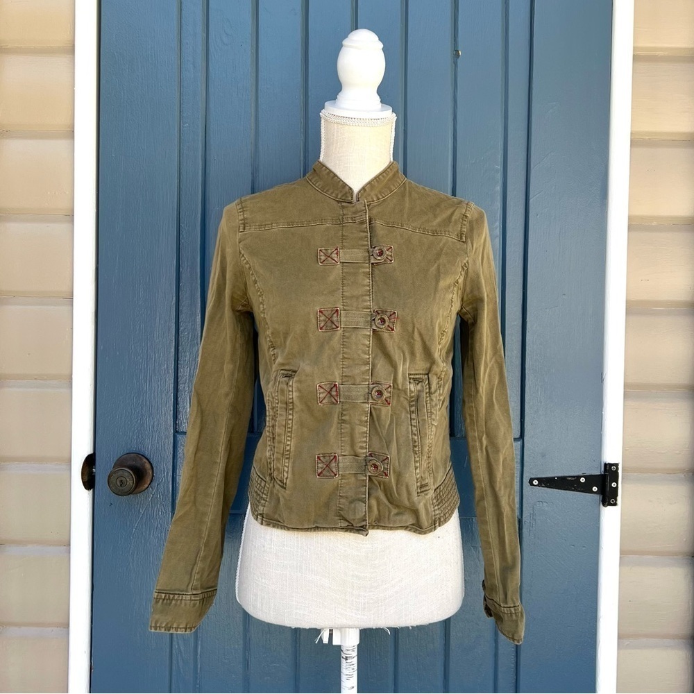 Anthropologie Everly Military Jacket
Size Small Olive Green